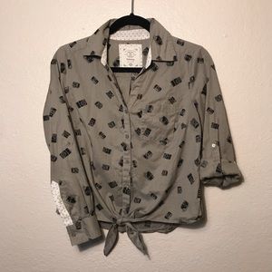 Antique Camera Print Top